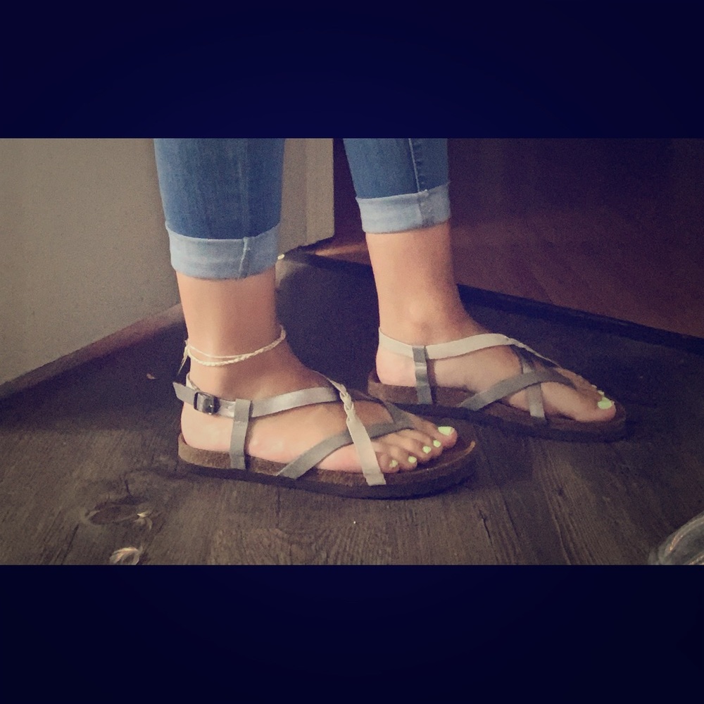 Grey & Silver Sandals